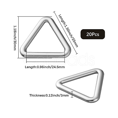 20Pcs Triangle Alloy Linking Rings FIND-CY0001-17P-1