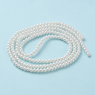 Baking Paint Pearlized Glass Pearl Round Bead Strands HY-Q003-4mm-01-1