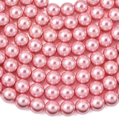 Eco-Friendly Glass Pearl Beads Strands HY-A008-8mm-RB109-1