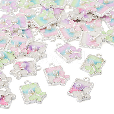 32Pcs 4 Colors Alloy Enamel Pendants FIND-TA0008-76B-1