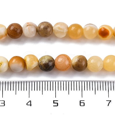 Natural Yellow Jade Beads Strands G-F591-17-6MM-1