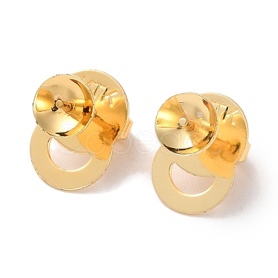 Rack Plating Brass Stud Earring Settings KK-F090-15G-01-1