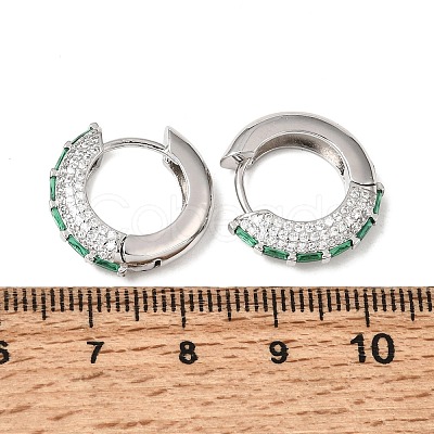 Brass Micro Pave Cubic Zirconia Hoop Earrings KK-CBA8324-22P-03-1