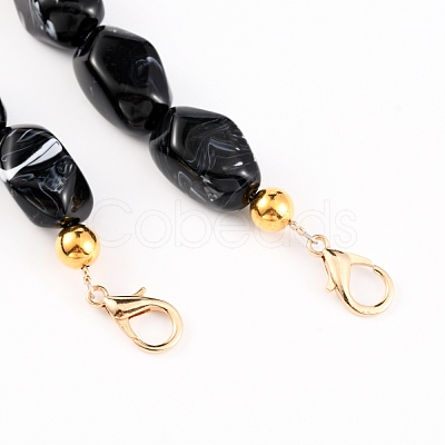 Imitation Gemstone Resin Beaded Purse Strap Extender FIND-WH0005-89D-1