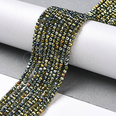 Electroplate Glass Beads Strands GLAA-H021-01A-FP05-1