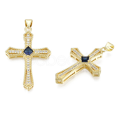 Brass Micro Pave Cubic Zirconia Pendants KK-N227-86D-1