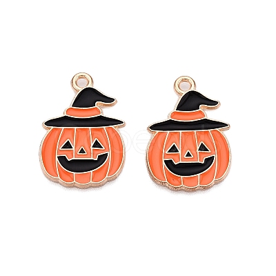 Halloween Theme Alloy Enamel Pendants ENAM-T020-07A-1