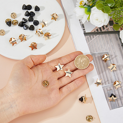 15 Bags Star with Word I Tried Alloy Lapel Pin Back Brooches for Backpack Clothes JEWB-DC0001-38LG-1