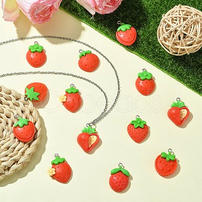 60Pcs 10 Styles Opaque Resin Pendants RESI-CJ0004-41-1