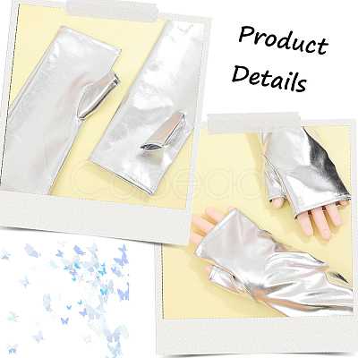 Polyester Long Fingerless Gloves AJEW-WH20018-117A-1