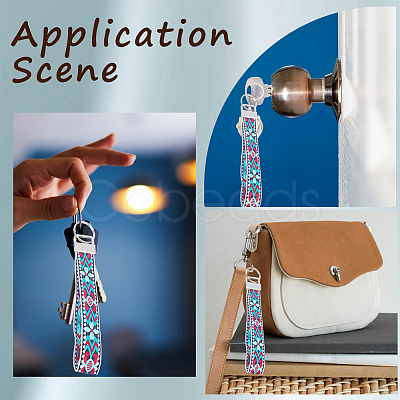 Iron with Polyester Inwrought Keychain KEYC-WH20054-011A-1
