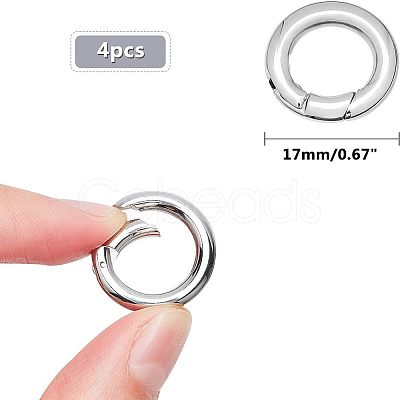 Unicraftale Ring Smooth 304 Stainless Steel Spring Gate Rings STAS-UN0007-25P-1