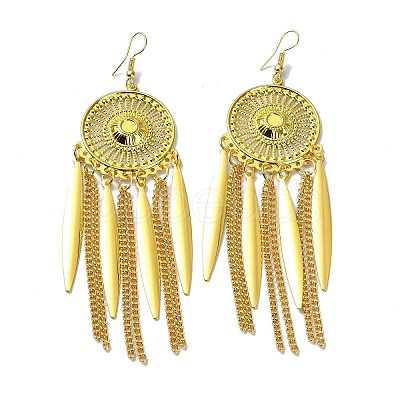 Golden Alloy Chandelier Earrings EJEW-D092-03D-G-1