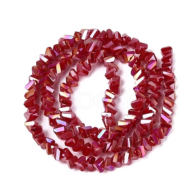 Electroplate Opaque Glass Beads Strands LS-EGLA-Q139-01A-C11-1