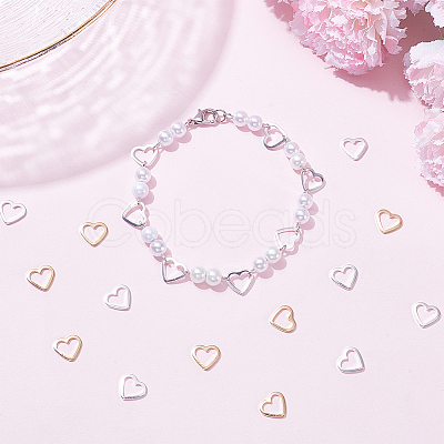 50Pcs 2 Colorsc Brass Linking Rings KK-UN0005-67-1