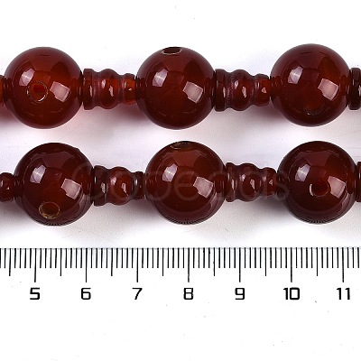 Natural Carnelian 3-Hole Guru Beads Strands G-H064-E08-02A-1