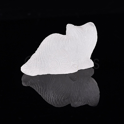 Natural Quartz Crystal Carved Cat Figurine G-Q615-04H-1