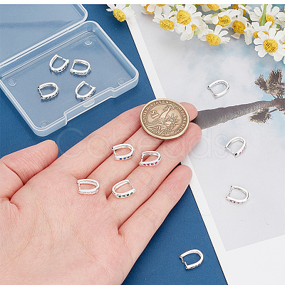 16Pcs 4 Colors Rack Plating Brass Pave Cubic Zirconia Snap on Bails KK-AR0003-55S-1