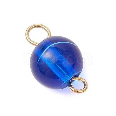 Drawbench Transparent Glass Round Connector Charms PALLOY-JF03321-1