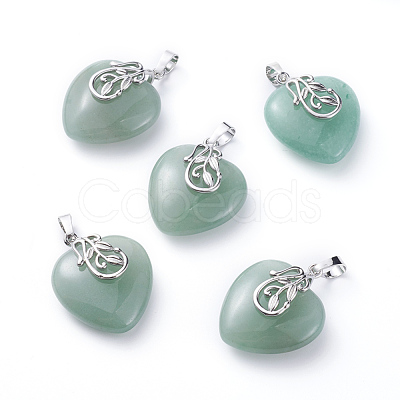Natural Green Aventurine Pendants G-G807-C01-1