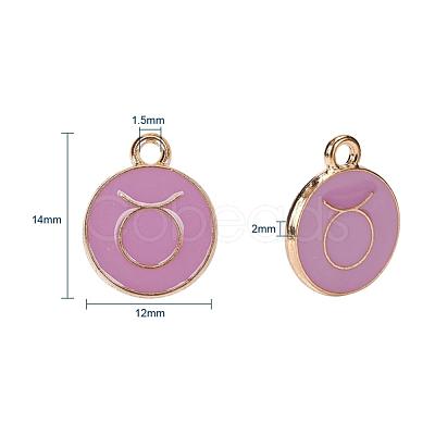 2 Sets 2 Styles Golden Plated Alloy Enamel Charms ENAM-YW0001-28B-1