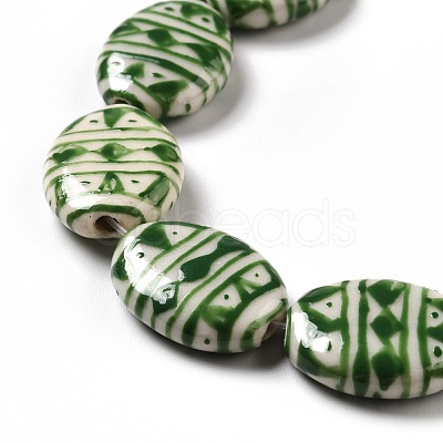 Handmade Printed Porcelain Beads PORC-F005-01B-1
