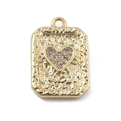Brass Micro Pave Cubic Zirconia Pendants KK-D283-30G-01-1