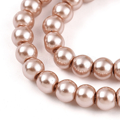 Baking Paint Pearlized Glass Pearl Round Bead Strands HY-Q003-4mm-11-1