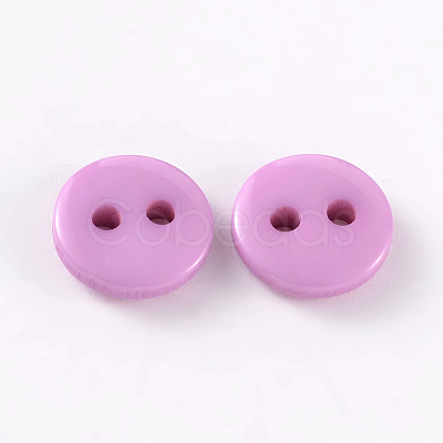 2-Hole Flat Round Resin Sewing Buttons for Costume Design BUTT-E119-20L-03-1