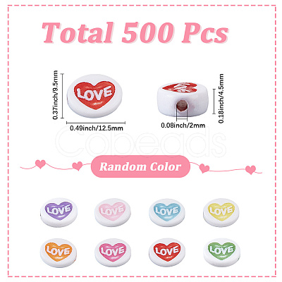 500Pcs Opaque Acrylic Beads OACR-SP0001-41-1