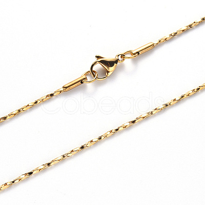 PVD Vacuum Plating 304 Stainless Steel Boston Link Chain Necklace NJEW-S420-006A-G-1
