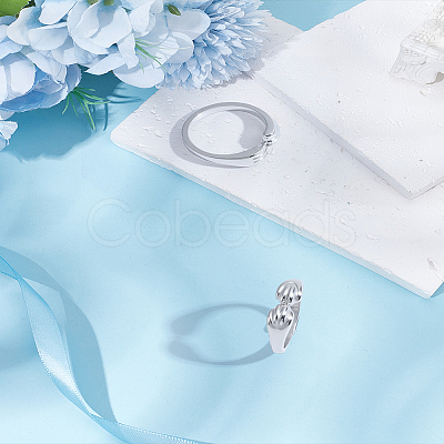 2Pcs Alloy Cuff Open Rings for Women RJEW-LP0005-18-1