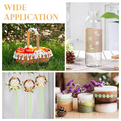 15Yards 3 Styles Polyester Hollow Leaf Ribbons OCOR-TA0002-79A-1
