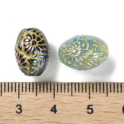 Golden Metal Enlaced Opaque Acrylic Beads OACR-H040-07-1