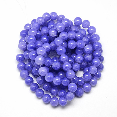 Baking Paint Crackle Glass Beads Strands X-DGLA-Q023-6mm-YS14-1