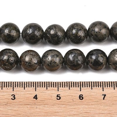 Natural Pyrite Beads Strands G-P303-01-8mm-16-1