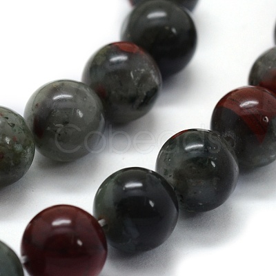 Natural African Bloodstone Beads Strands X-G-G763-08-6mm-1