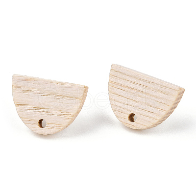 Ash Wood Stud Earring Findings EJEW-N017-011M-1