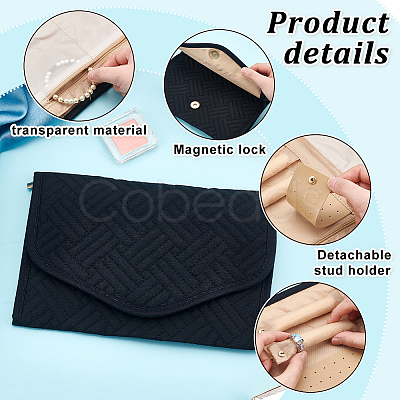 Polyester Envolope Travel Folding Clutch Bag ABAG-WH0035-030B-1