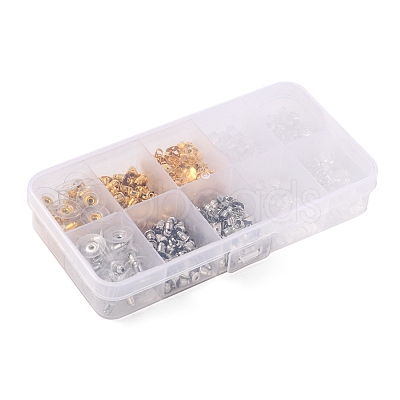 740Pcs 10 Style Brass & Iron & Plastic Ear Nuts DIY-YW0006-34-1