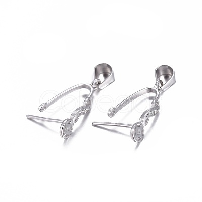 Anti-Tarnish Rhodium Plated 925 Sterling Silver Pendant Bails STER-L058-004P-1