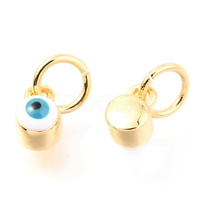 Brass Enamel Pendants KK-Y001-02C-G-1