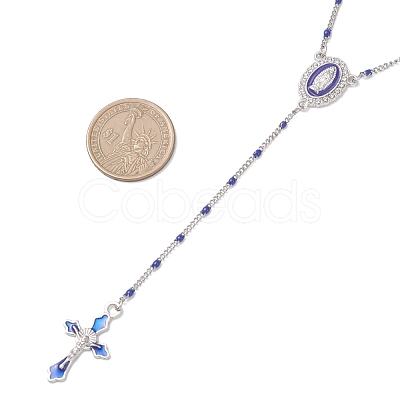 304 Stainless Steel Rosary Bead Necklaces NJEW-JN05775-1