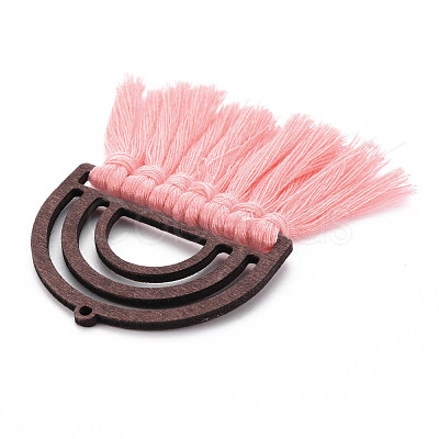 Polycotton(Polyester Cotton) Tassel Big Pendants FIND-T052-14E-1