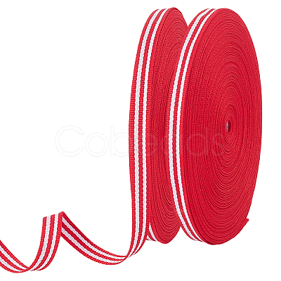 50M 2 Styles Polyester Stripe Ribbon OCOR-PH0004-92-1