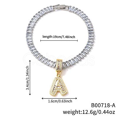 Fashionable Brass Micro Pave Clear Cubic Zirconia Charm Bracelets LS-AF9298-1-1