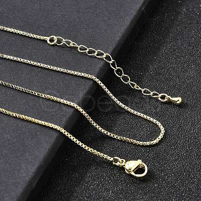 1MM Brass Box Chain Necklaces NJEW-Z083-01G-1