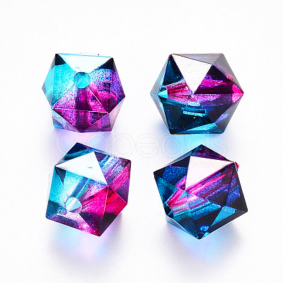 Transparent Spray Painted Crackle Acrylic Beads ACRP-YW0001-01L-1