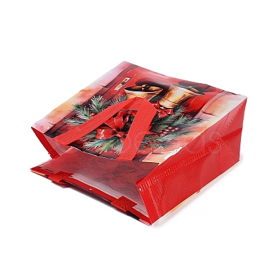 Rectangle Christmas No Woven Fabric Printed Tote Bags ABAG-P015-03C-1