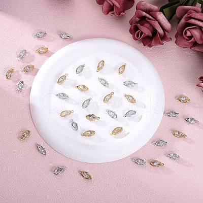 40Pcs 2 Colors Alloy Cubic Zirconia Pendants JX645A-1